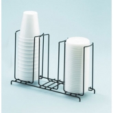 CAL-MIL, Cup/Lid Organizer, Black, (3) 4" Slots, 8 1/2" H, Iron