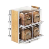 CAL-MIL, Eco Modern 2-Tier Bread Case, 14"W x 11 1/2"D x 15"H, Bamboo Accents