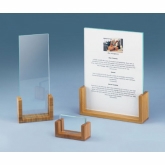 CAL-MIL, U-Frame Menu/Card Holder, 8 1/2" x 11", Acrylic/Bamboo