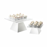 CAL-MIL, Square Pedestal Riser, 9" x 9" x 4 3/4", White