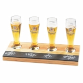 CAL-MIL, Write-On Beer Flight, Natural Wood, (4) Cutouts