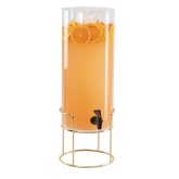 CAL-MIL, Mid-Century Round Beverage Dispenser, 3 gallon, Ice Chamber