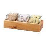 CAL-MIL, Vintage Jar Riser, Wood, 14" x 5 1/2" x 3", Includes (3) Glass Jars