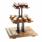 CAL-MIL, Madera Display Stand, 3-Tier, Square, 20 3/4" x 20 3/4" x 20", Wood