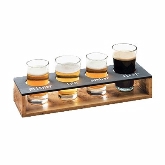 CAL-MIL, Madera Taster Caddy, 13" x 4" x 2 1/2", 4 Cut Outs, Reclaimed Wood