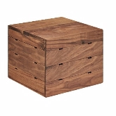CAL-MIL, Square Crate Riser, 12" x 12" x 10", Mid-Century, Walnut