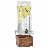CAL-MIL, Beverage Dispenser, w/Infusion Chamber, 3 gallon, Brass Frame, Mid-Century