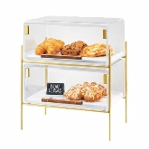 CAL-MIL, Pastry Display Case, 16 1/4" x 11 1/4" x 18", Brass Frame, Mid-Century