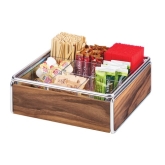 CAL-MIL, Mid Century Condiment Organizer, 12"W x 12"D x 4 1/2"H