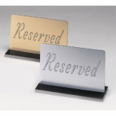 CAL-MIL, "Reserved" Sign, 5" x 3", Black Base/Gold