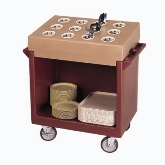 Cambro, Dish Cart & 12 Compartment Cutlery Rack, 38 1/8" L x 22 3/4" W x 41 1/4" H, Coffee Beige