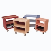 Cambro Service Cart, Open Design, Three Shelves, Polyethylene Exterior, 5" Casters, Slate Blue