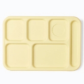 Cambro, Camwear 6-Compartment School Tray, 10" x 14 1/2", Beige