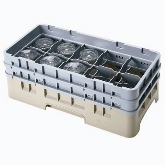 Cambro Camrack Glass Rack, w/ Extender, Half Size, 10" x 19 3/4" x 5 5/8", 10 Compartments, Soft Gray