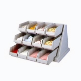 Cambro Organizer Rack, w/ 12 Bins, 25 1/8" L x 21 3/8" D x 14 1/4" H, Versa Line, Polyethylene, Black