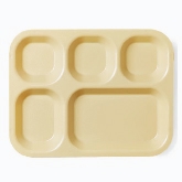 Cambro, Camwear 5-Compartment Tray, 10 11/16" x 13 7/8", Beige, Polycarbonate