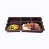 Cambro Tray-on-tray Meal Delivery, 5 Compartments, 14 3/8" L x 10 9/16" W x 1 1/4" D, Co-polymer, Tan