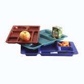 Cambro Camwear Tray, Rectangular, 9" x 15", Co-polymer, 5 Food Compartments, Gradual Slope, Cranberry