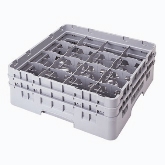 Cambro Camrack Glass Rack, w/ 2 Extenders, Blue, Full Size, 16 Compartments