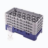 Cambro, Camrack Glass Rack, w/ 2 Extenders, Half Size, 17 Compartments, 5 1/4" Max. H, Soft Gray