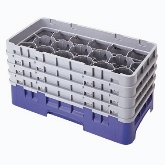 Cambro, Camrack Glass Rack, w/ 4 Extenders, Half Size, 17 Compartments, 8 1/2" Max. H, Sherwood Green