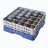 Cambro, Camrack Glass Rack, w/ 6 Extenders, Full Size, 25 Compartments, 11 3/4" Max. H, Navy Blue