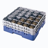 Cambro, Camrack Glass Rack, w/ Extender, Full Size, 25 Compartments, 3 5/8" Max. H, Black