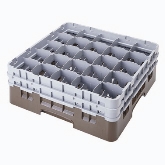 Cambro, Camrack Glass Rack, w/ 2 Extenders, 25 Compartments, 6 1/8" Max. H, Sherwood Green