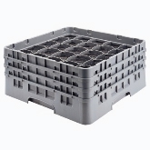 Cambro, Camrack Glass Rack, w/ 4 Extenders, Full Size, 25 Compartments, 8 1/2" Max. H, Black