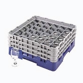 Cambro, Camrack Glass Rack, w/ 3 Extenders, Full Size, 36 Compartments, 6 7/8" Max. H, Navy Blue