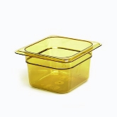 Cambro, H-Pan, 1/6 Size, 4" Deep, Amber, Hi-Temp, Polysulfone