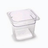 Cambro, Camwear Food Pan, 1/6 Size, 6" Deep, Clear, Plastic