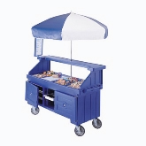 Cambro, Camcruiser Vending Cart, 74 1/4" x 31 3/4" x 94" H, w/ 4 Full Size Counter Top Wells, Hot Red