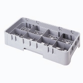 Cambro, Camrack Cup Rack, Half Size, 9 7/8" x 19 3/4" x 4", 8 Compartments, 2 5/8" Max. H, Soft Gray