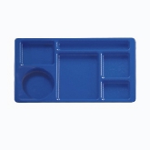 Cambro Camwear Tray, Rectangular, 9" x 15", Co-polymer, 6 Compartments, Navy Blue