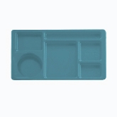 Cambro, Camwear 6-Compartment Tray, 8 3/4" x 15", Teal, Polycarbonate