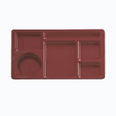 Cambro, Camwear 6-Compartment Tray, 8 3/4" x 15", Cranberry, Polycarbonate