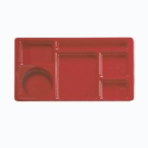 Cambro, Camwear 6-Compartment Tray, 8 3/4" x 15", Red, Polycarbonate