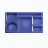 Cambro, Camwear 6-Compartment Tray, 8 3/4" x 15", Translucent Blue, Polycarbonate
