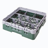 Cambro, Camrack Glass Rack, w/ 4 Extenders, Full Size, 9 Compartments, 8 1/2" Max. H, Soft Gray
