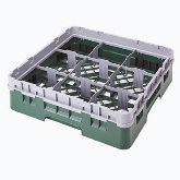 Cambro, Camrack Glass Rack, w/ 6 Extenders, Full Size, 9 Compartments, 11 3/4" Max. H, Soft Gray