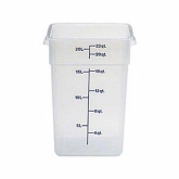 Cambro, CamSquare Food Container, 22 qt, 15 3/4" Deep, Translucent, Polypropylene, w/Handles