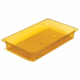 Cambro, H-Pan Colander, 1/2 Size, 3" Deep, Amber, Polysulfone