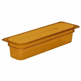 Cambro, H-Pan, 1/2 Size Long, 4" Deep, Amber, Hi Temp