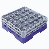 Cambro Camrack Glass Rack, w/ Extender, 25 Compartments, 3 1/2" Max. dia., 4 1/2" Max. H, Black