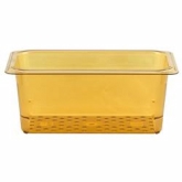 Cambro, H-Pan Colander, 1/3 Size, 5" Deep, Amber, Polysulfone