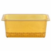 Cambro, H-Pan Colander, 1/3 Size, 5" Deep, Amber, Polysulfone