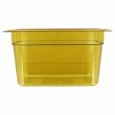 Cambro, H-Pan, 1/4 Size, 6" Deep, Amber, Hi-Temp, Polysulfone