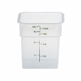 Cambro, CamSquare Food Container, 4 qt, 7 1/4" x 7 1/4" x 7 3/8", Translucent, Polypropylene