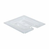Cambro, Food Pan Cover, 1/6 Size, Translucent, Polypropylene, Notched, w/Handle
